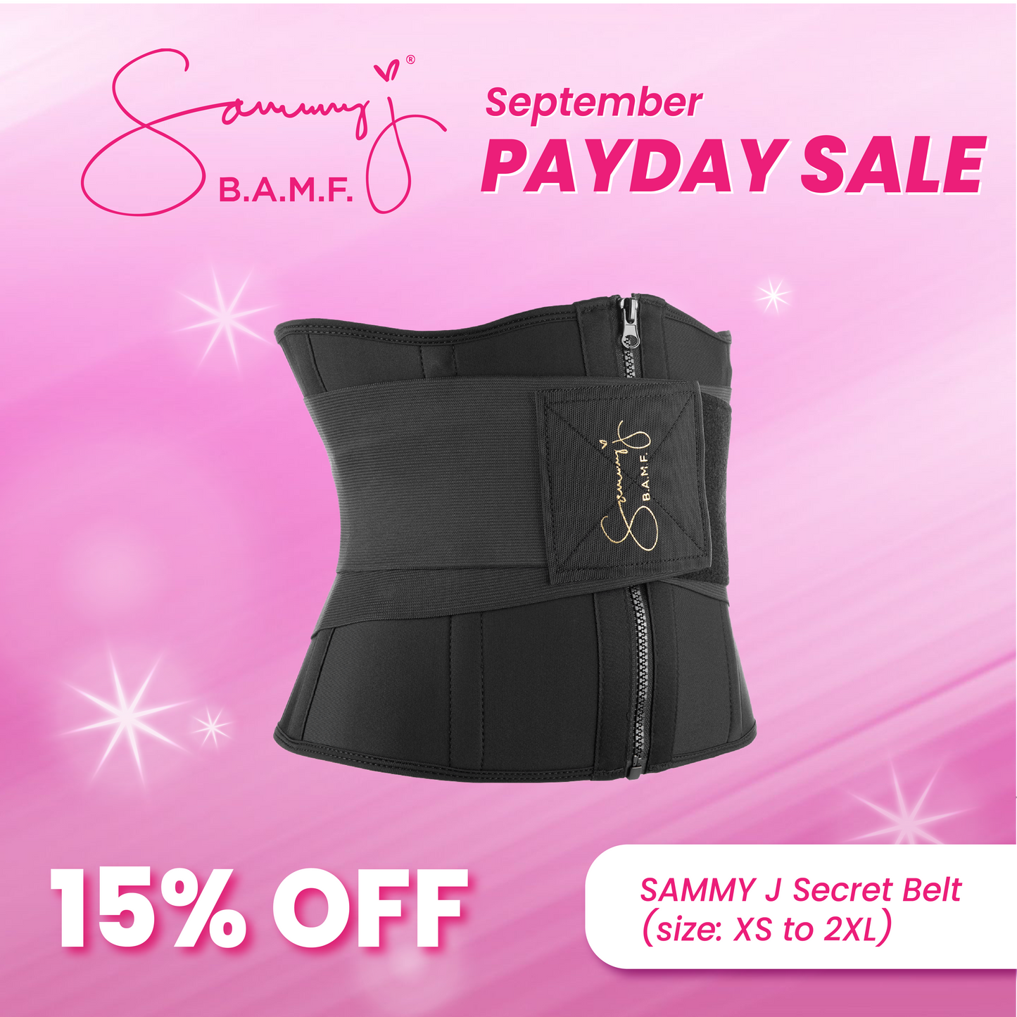 Sammy J Secret Belt (Extra Small - 2XL)