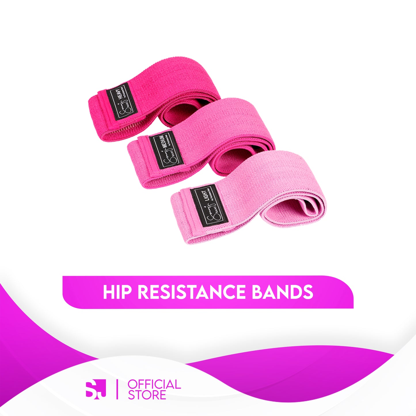 Sammy J Hip Resistance Bands Set 3pcs in a Mesh Bag
