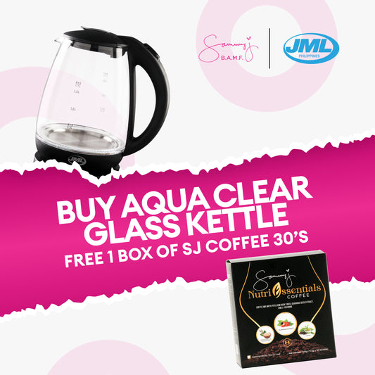 BUY JML AQUA CLEAR GLASS KETTLE GET A FREE COFFEE