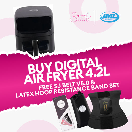 BUY JML DIGITAL AIR FRYER GET A FREE SJ POWER BELT V5.0 & HOOP RESISTANCE BAND SET