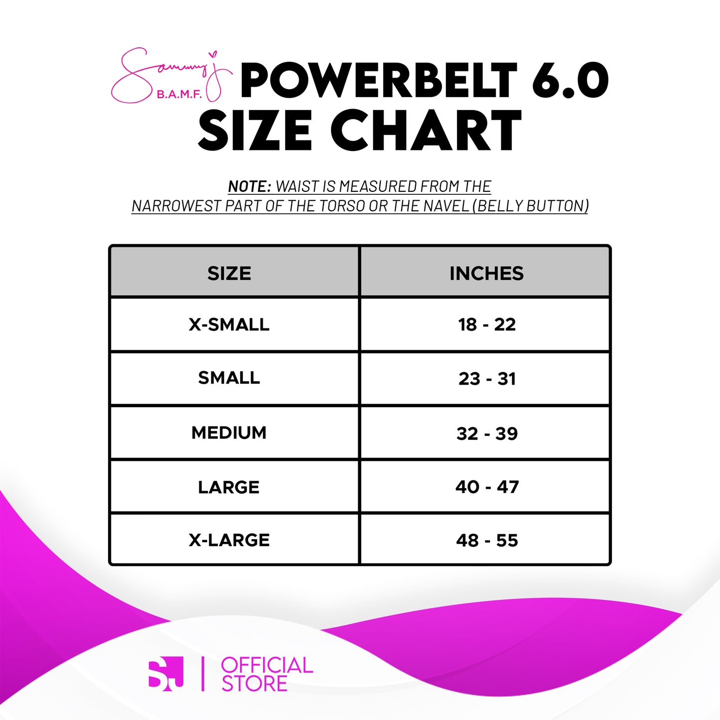 Sammy J Powerbelt 6.0 (Extra Small - Extra Large)