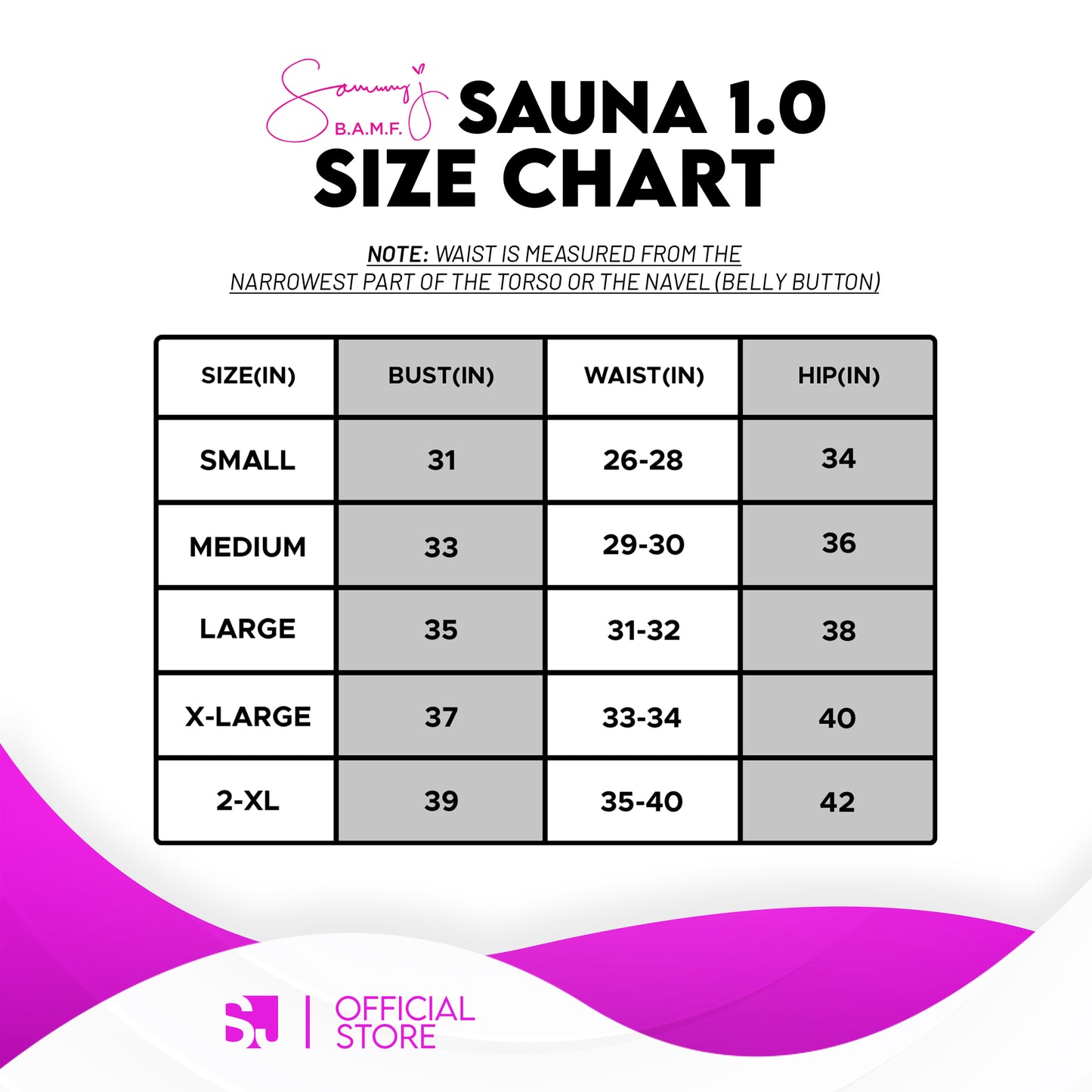 Sammy J Sauna 1.0 (Small - 2 Extra Large)