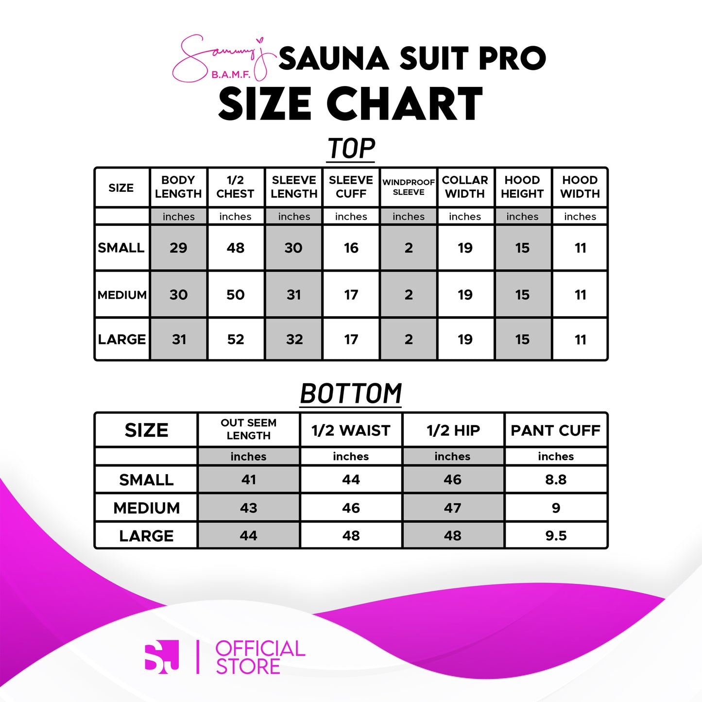 Sammy J Sauna Suit Pro (Small - 2XL)