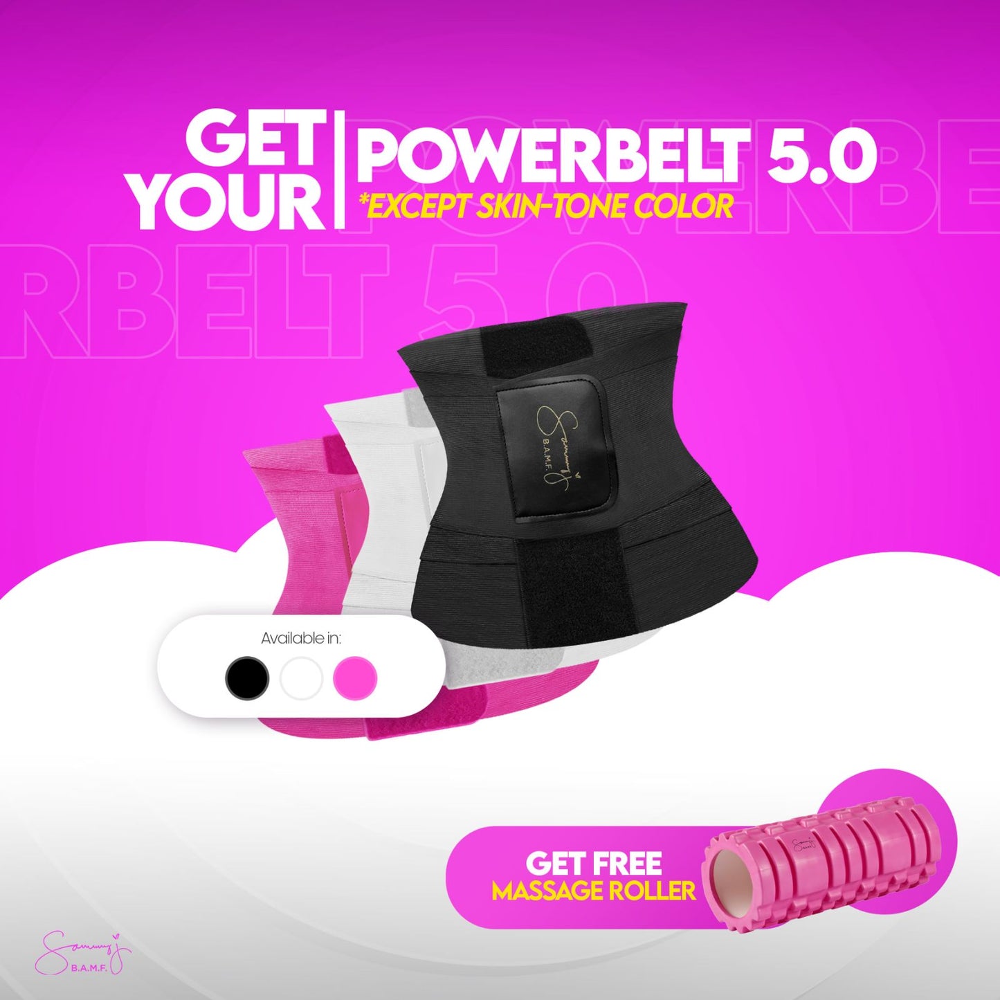 Buy the Sammy J Powerbelt V5.0 and get a FREE Massage Roller