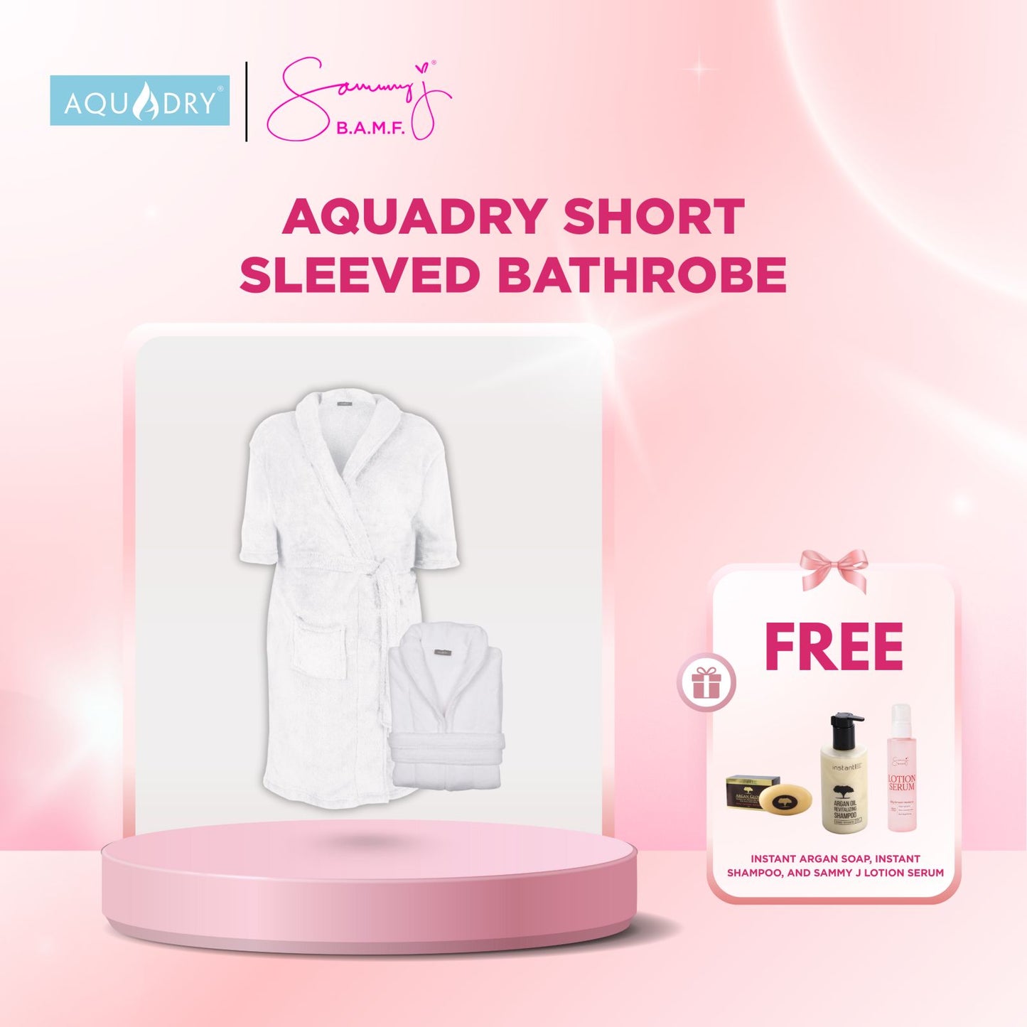 Buy Aquadry Bath Robe Free Instant Argan Soap, Shampoo & Sammy J Lotion Serum