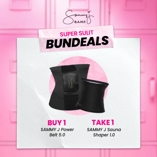 Buy the SammyJ Belt 5.0 (Black)  and Sauna Shaper 1.0 for only 999