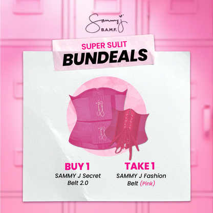 Buy SammyJ Secret Belt 2.0 Pink get FREE Fashion Belt (Pink to Pink)