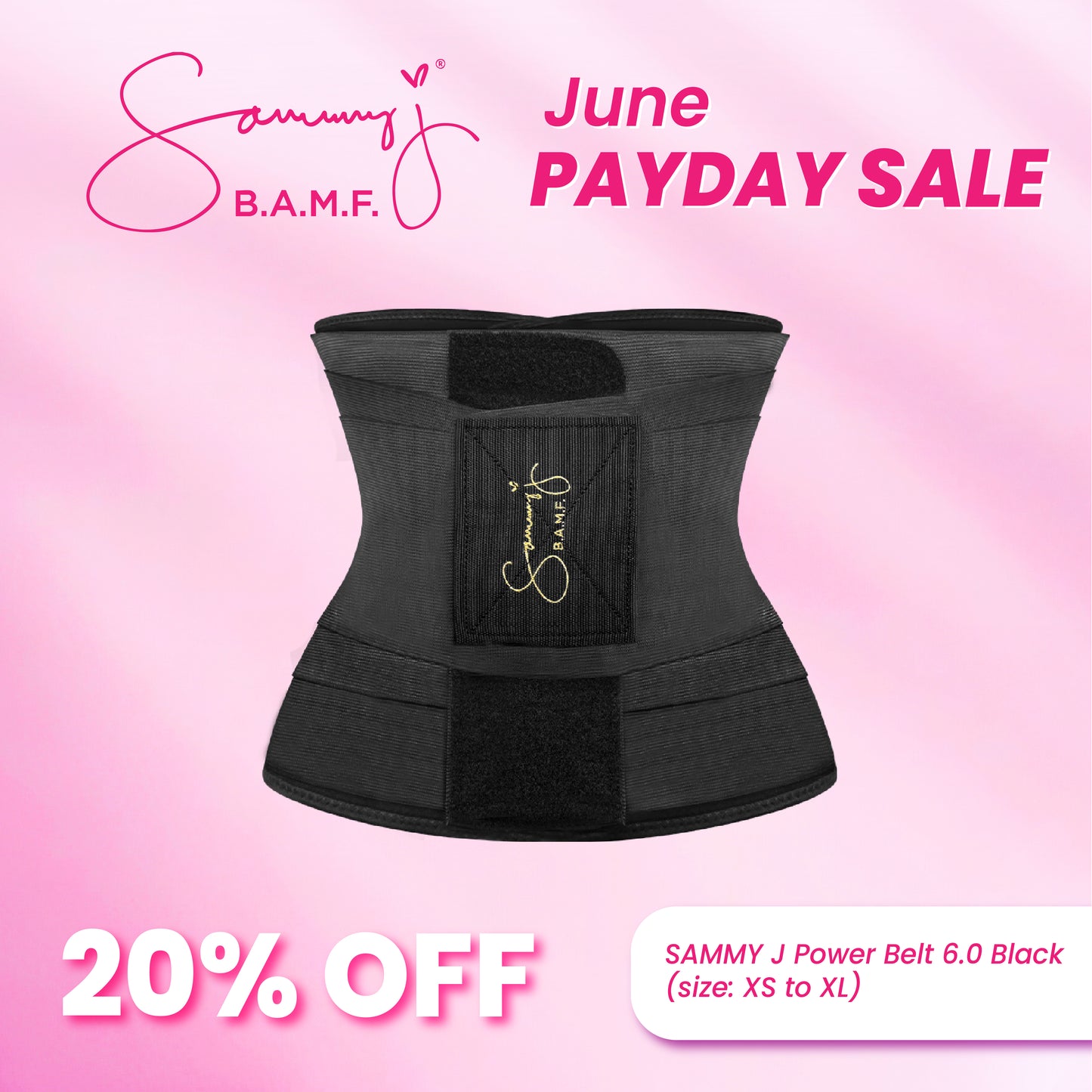 Sammy J Powerbelt 6.0 (Extra Small - Extra Large)