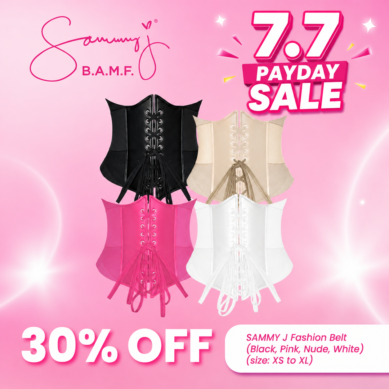 Sammy J Fashion Belt (Extra Small - Extra Large)