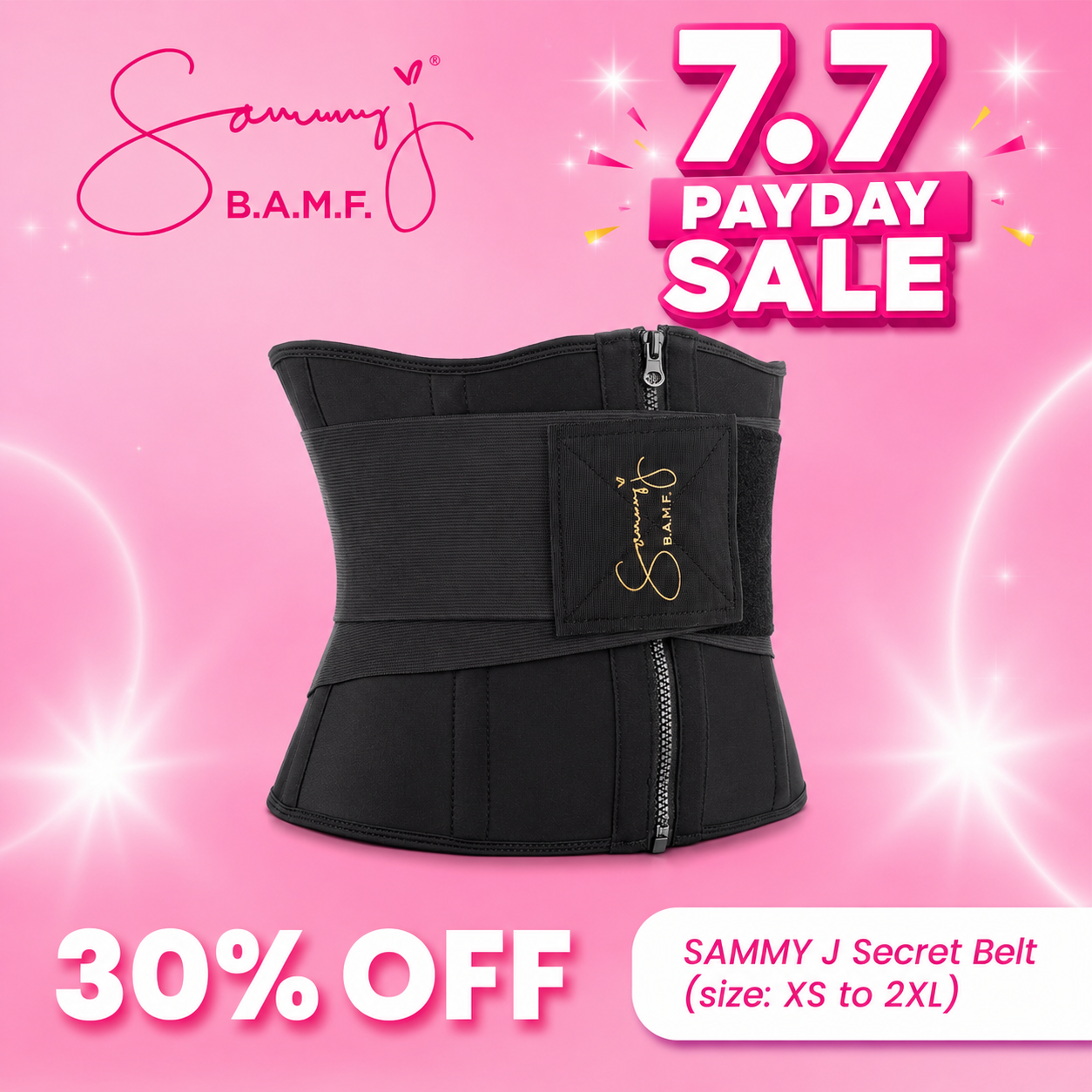 Sammy J Secret Belt (Extra Small - 2XL)