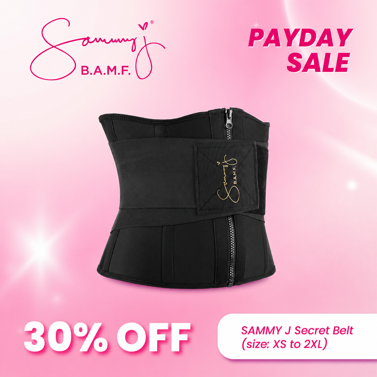 Sammy J Secret Belt (Extra Small - 2XL)