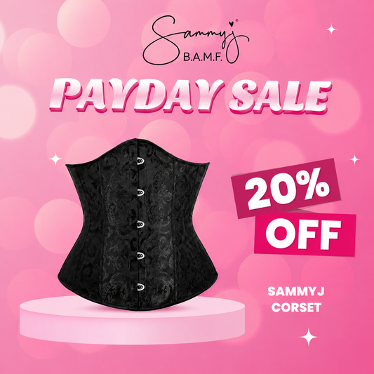 SAMMY J BLACK BROCADE CORSET