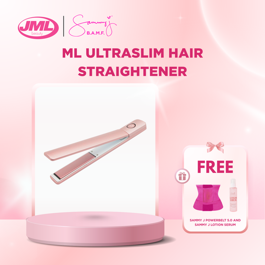 Buy JML Ultraslim Hair Straightener, get a FREE Sammy J Powerbelt V5.0 (Pink) & Lotion Seum