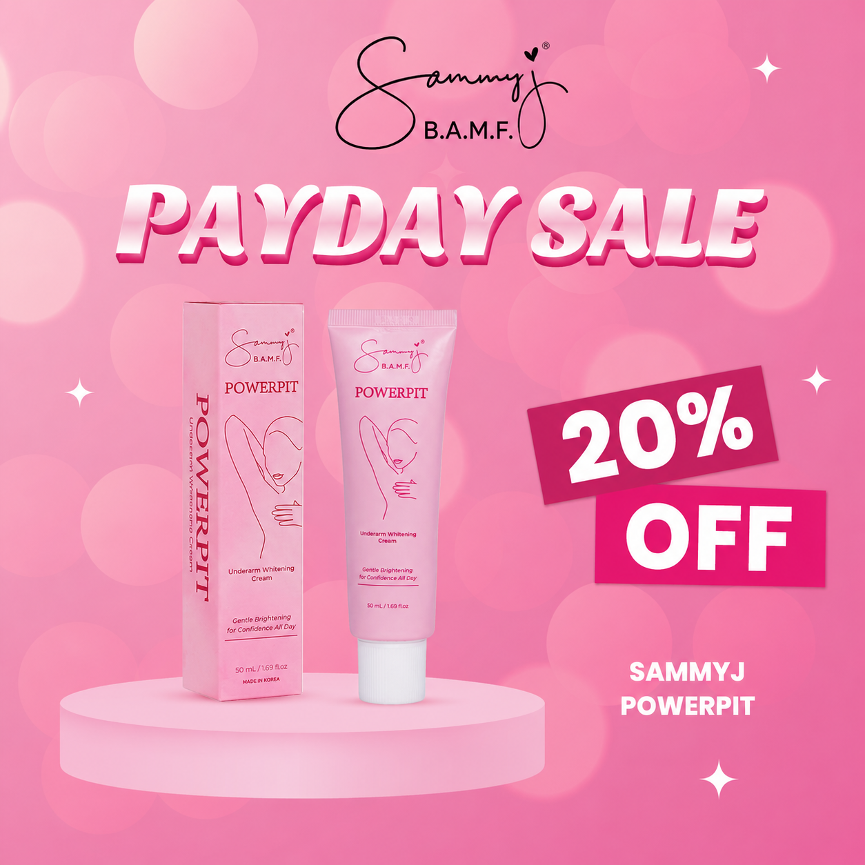 SAMMY J POWERPIT UNDERARM WHITENING CREAM 50ml