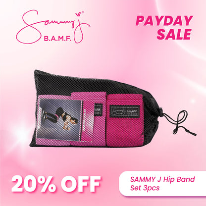 Sammy J Hip Resistance Bands Set 3pcs in a Mesh Bag