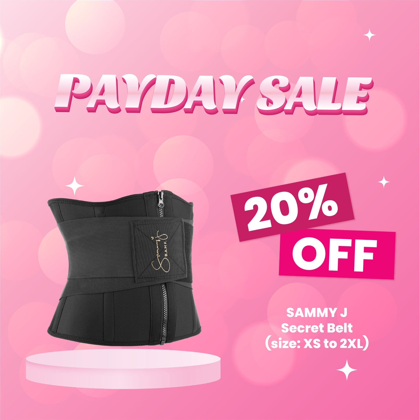 Sammy J Secret Belt (Extra Small - 2XL)