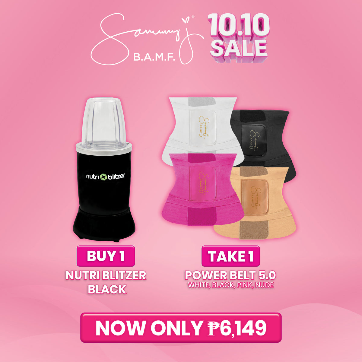 BUY NUTRI BLITZER BLACK AND GET A FREE SAMMYJ POWERBELT V5.0