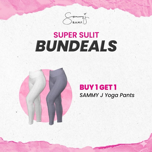 BUY 1 TAKE 1 SammyJ Power Pants Slim-fitting - White/Grey (Small-Large)